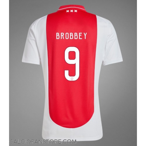 Maglia Calcio Ajax Brian Brobbey #9 Prima Divisa 2024-25 Manica Corta